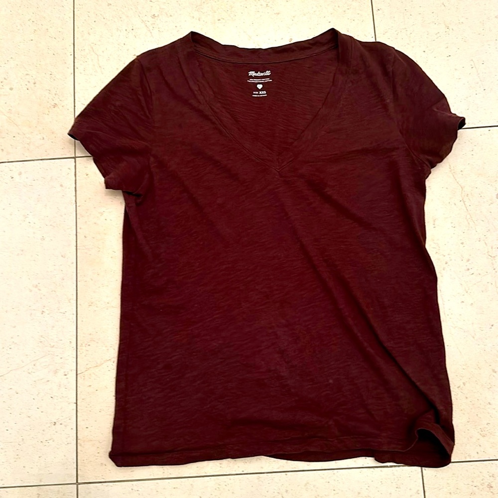 Madewell xxs burgandy tee